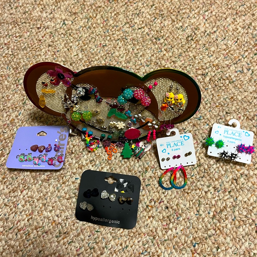 Earrings and holder